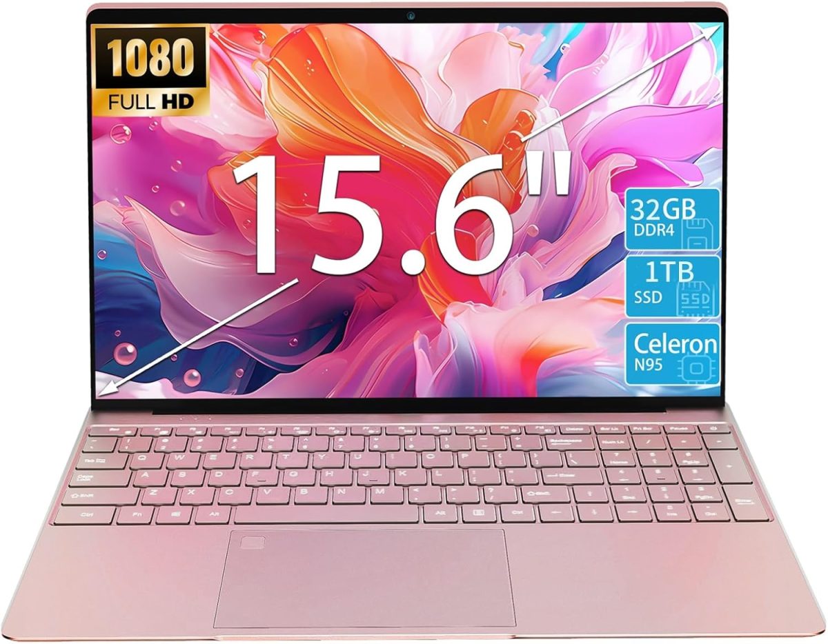 لابتوب العاب 15.6 انش FHD، معالج N95 رباعي النواة (حتى 3.4GHz)، ذاكرة RAM DDR4 32GB، ذاكرة مستديمة SSD 1TB، كيبورد باضاءة خلفية، فتح بصمة الاصبع، بطارية 8000mAh، لابتوب للعمل والترفيه