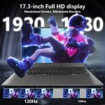 ⁦لابتوب ماشنايك 17.3 انش، معالج انتل، 16GB DDR5 RAM، 1TB SSD، كيبورد باضاءة خلفية، شاشة كبيرة مع معدل تحديث 120Hz، مثالي للعمل والمدرسة والبث المباشر، ويندوز 11 هوم، رمادي عصري⁩ - الصورة ⁦2⁩