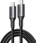 يوجرين كابل تايب سي بقوة 100 وات بطول 2 متر، كبل شحن سريع من USB C إلى C PD3.0 SCP BC1.2 5A، سلك شاحن هاتف مضفر USB لسلسلة آيفون 16، آيباد ميني، ماك بوك/آيباد برو/إير، سامسونج S24 الترا، هواوي P70