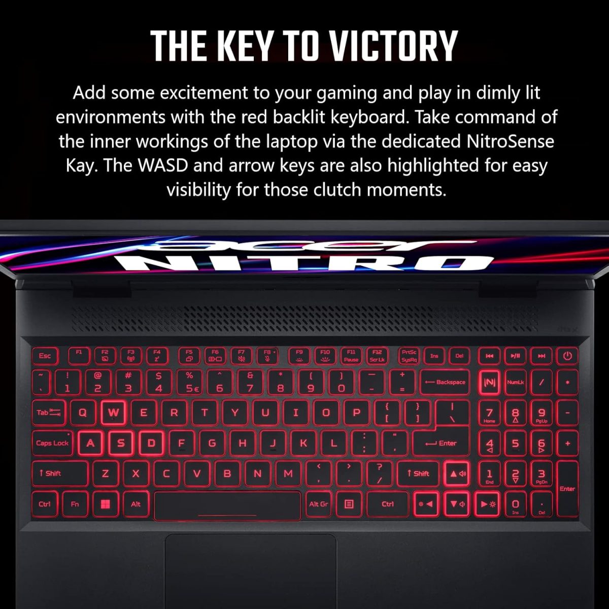 ⁦ايسر لابتوب العاب نيترو 5 الجيل 12 انتل كور i5-12500H / 16GB RAM / 512GB SSD / 4GB انفيديا جيفورس RTX 3050 Ti GPU / شاشة 15.6 انش FHD 144Hz IPS / ويندوز 11 هوم / اسود اوبسيديان وكيبورد انجليزي⁩ - الصورة ⁦10⁩