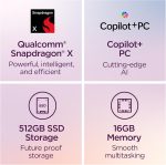 ⁦لينوفو لابتوب ايديا باد سليم 3X - شاشة WUXGA 2025-15.3 انش - ذاكرة 16 جيجابايت - تخزين 512 جيجابايت - كوالكوم سناب دراغون - ويندوز 11 هوم - رمادي لونا⁩ - الصورة ⁦2⁩