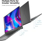 ⁦لابتوب ماك كريتور 17.3 انش FHD 120Hz، معالج انتل 8GB DDR5 RAM، 512GB SSD، كيبورد باضاءة خلفية، لوحة لمس كبيرة، كيبورد رقمية، HDMI، كاميرا ويب، مفتاح غالق الكاميرا، واي فاي، ويندوز 11 هوم، رمادي عصري⁩ - الصورة ⁦6⁩