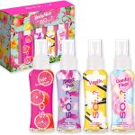 مجموعة هدايا بخاخ جسم صغير للنساء، مع الجريب فروت الزهري والفانيليا وخيوط الحلوى والبازلاء الحلوة (4 × 50 مل)