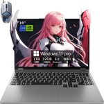لابتوب العاب من توبغرو، شاشة 16 انش FHD 60Hz، كور i9-9980HK/ جيفورس GTX1650 (8C/16T، حتى 5.0Ghz)، لابتوب اعمال 32GB DDR4 RAM، 1TB PCIe3.0 SSD/HDMI/كاميرا ويب/كيبورد باضاءة خلفية/واي فاي 6/ويندوز 11