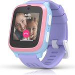 ماي فيرست ساعة ذكية S3 للاطفال من فون مع جهاز تتبع GPS ومكالمات فيديو/صوتية وساعة ابل للاطفال، شريحة اتصال مجانية واشتراك لمدة شهر واحد، مزيج حلوى القطن