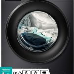 هايسينس غسالة ومجفف اوتوماتيك بالكامل 10/6 كجم بمحرك عاكس، 1400 دورة في الدقيقة، برنامج تحديث البخار والعناية بالحساسية، تنظيف الاسطوانة، وظيفة الايقاف والاعلان، تنظيف الاسطوانة، تنظيف الاسطوانة،