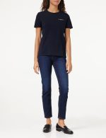 ⁦Tommy Hilfiger womens 1985 REG MINI CORP LOGO C-NK SS S/S Knit Tops⁩ - الصورة ⁦2⁩