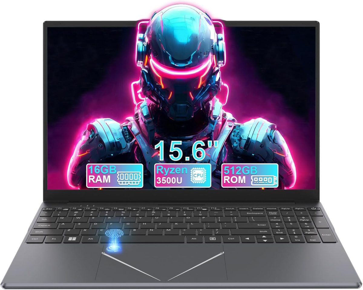 لابتوب 15.6 انش DDR4 16GB وSSD 512GB ومعالج AMD رايزن 5 3500U وبطاقة رسومات مدمجة وخاصية التعرف باللمس وواي فاي 2.4/5G وبلوتوث 5.2 و2×USB 3.0 للطلاب والمكتب والالعاب