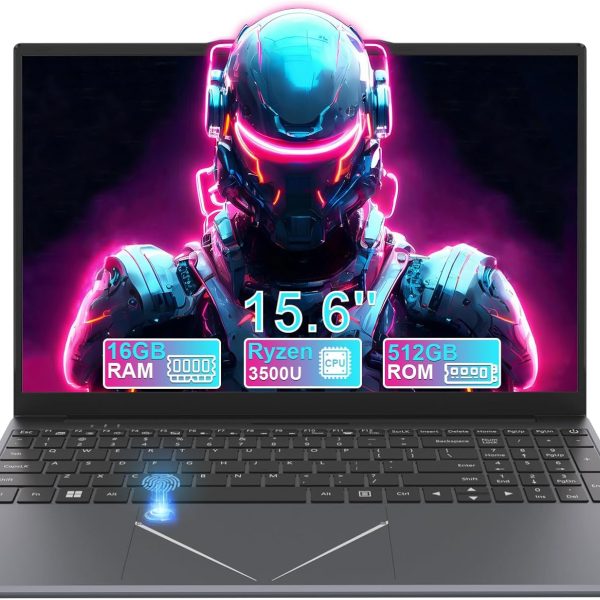 لابتوب 15.6 انش DDR4 16GB وSSD 512GB ومعالج AMD رايزن 5 3500U وبطاقة رسومات مدمجة وخاصية التعرف باللمس وواي فاي 2.4/5G وبلوتوث 5.2 و2×USB 3.0 للطلاب والمكتب والالعاب