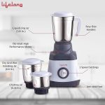 ⁦لايف لونج خلاط مطحنة LLMG74 750 وات مع 3 برطمانات - ابيض ورمادي⁩ - الصورة ⁦2⁩