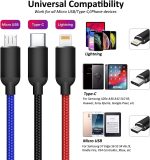 ⁦كيبل USB 3 في 1 متعدد الشحن بتصنيف IP لمقاومة المياه والغبار من ايونيس، كيبل مايكرو USB، سلك شحن سريع متوافق مع ايفون 13 12 11 جالكسي اس 20 اس 10 اس 9 اس 8 اس 7 مايكرو يو اس بي اندرويد⁩ - الصورة ⁦6⁩