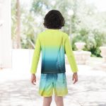 ⁦طقم ملابس سباحة للاولاد مكون من قطعتين مع سروال سباحة باكمام طويلة للاطفال⁩ - الصورة ⁦6⁩
