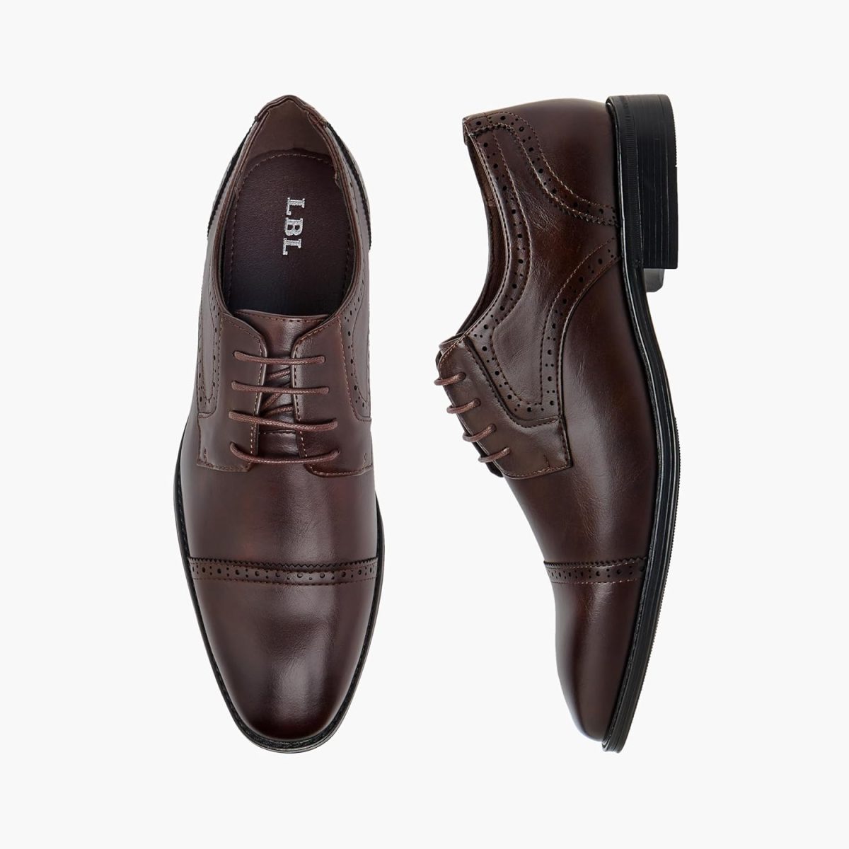 ⁦LBL By Shoexpress 230617-6 Men Solid Lace-Up Derby Shoes⁩ - الصورة ⁦2⁩