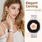 ⁦يو بيك سوار منقوش بالزهور متوافق مع ساعة سامسونج جالاكسي 7 سوار 6 4 5 40 ملم 44 ملم/5 برو/6 4 كلاسيك/اكتيف 2، 20 ملم، سوار رياضي لطيف من السيليكون الناعم بلونين للنساء⁩ - الصورة ⁦4⁩