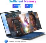 ⁦لابتوب العاب 16 انش 2025، 16GB RAM 1TB SSD، معالج N150 (حتى 3.6GHz)، FHD 1920×1200، فتح 180 درجة، اضاءة خلفية، BT4 WIFI5، ويندوز 11 برو، 6000mAh/46.2Wh، كحلي⁩ - الصورة ⁦3⁩