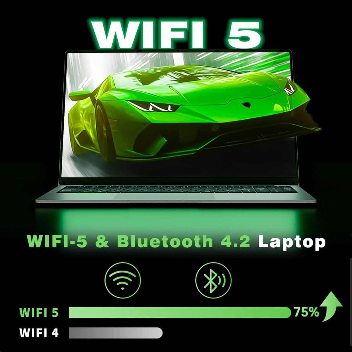 ⁦لابتوب العاب من افينكا، 15.6 انش، معالج N4000 8GB RAM 256GB SSD، لابتوب نوت بوك بشاشة 1920×1080، واي فاي 5 ميني HDMI، فتحة 180 زاوية، لابتوب للطلاب والاعمال⁩ - الصورة ⁦5⁩