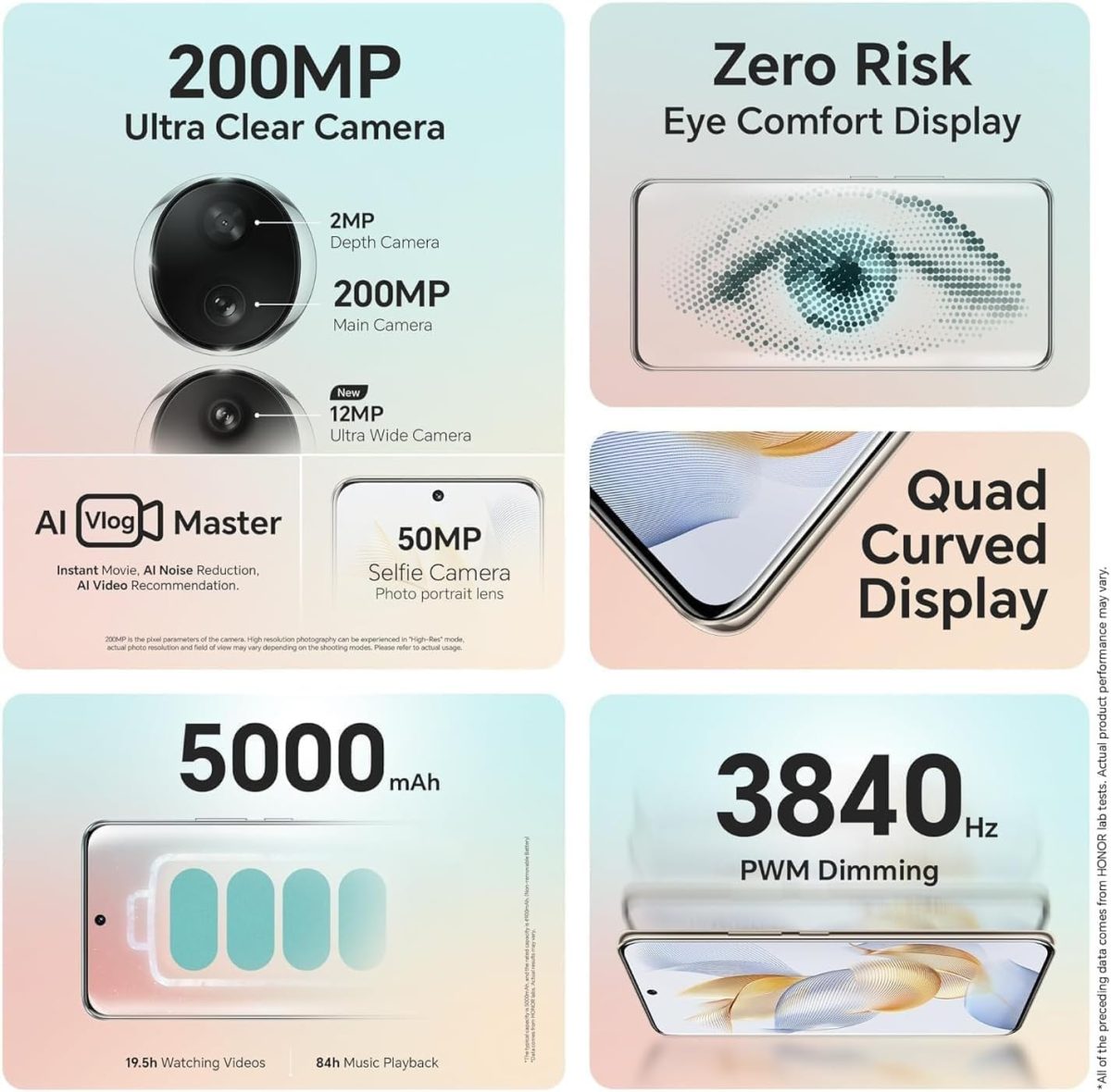 ⁦اونر هاتف ذكي 90 5G، كاميرا ثلاثية 200MP، شاشة AMOLED منحنية 6.7 انش 120Hz، ذاكرة RAM 12GB + ذاكرة روم 512GB، بطارية 5000mAh، شحن فائق 66 واط، شريحتين اتصال، اخضر زمردي (مجدد)⁩ - الصورة ⁦4⁩