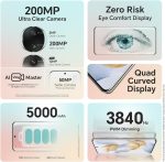 ⁦اونر هاتف ذكي 90 5G، كاميرا ثلاثية 200MP، شاشة AMOLED منحنية 6.7 انش 120Hz، ذاكرة RAM 12GB + ذاكرة روم 512GB، بطارية 5000mAh، شحن فائق 66 واط، شريحتين اتصال، اخضر زمردي (مجدد)⁩ - الصورة ⁦4⁩