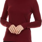 بريكس تي شيرت نسائي طويل الاكمام - تي شيرت قطن برقبة دائرية بدون علامة فائق النعومة كلاسيكي وقصة ضيقة.