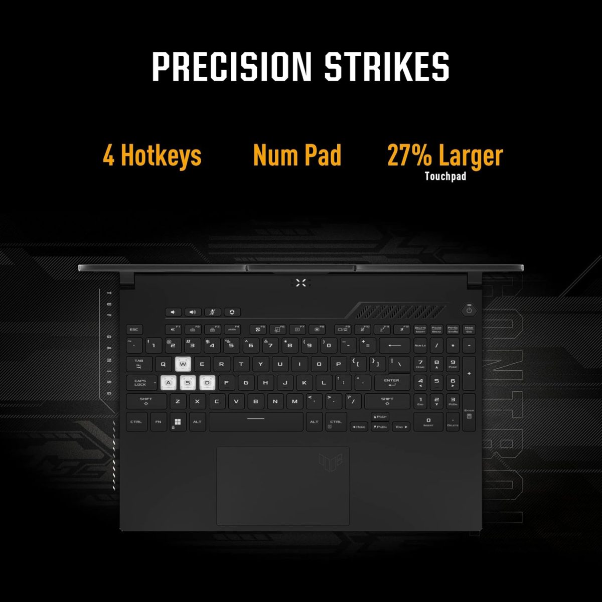 ⁦اسس لابتوب العاب تي يو اف داش 15 (2022)، شاشة FHD 15.6 انش 144Hz، انتل كور i5 12450H، جيفورس RTX 3050 Ti، 8GB DDR5، 512GB PCIe SSD، ثاندربولت 4، واي فاي 6، ويندوز 11 هوم، اسود، FX517ZE-RS51⁩ - الصورة ⁦8⁩
