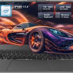 لابتوب ماشنايك 17.3 انش، معالج انتل، 16GB DDR5 RAM، 1TB SSD، كيبورد باضاءة خلفية، شاشة كبيرة مع معدل تحديث 120Hz، مثالي للعمل والمدرسة والبث المباشر، ويندوز 11 هوم، رمادي عصري