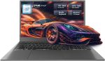 لابتوب ماشنايك 17.3 انش، معالج انتل، 16GB DDR5 RAM، 1TB SSD، كيبورد باضاءة خلفية، شاشة كبيرة مع معدل تحديث 120Hz، مثالي للعمل والمدرسة والبث المباشر، ويندوز 11 هوم، رمادي عصري