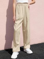 ⁦سانجتري بنطلون واسع الساق للبنات والنساء خفيف الوزن كاجوال مرن عالي الخصر بقصة ساق مستقيمة، مناسب لعمر 4 سنوات - للنساء مقاس 2XL⁩ - الصورة ⁦7⁩