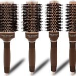 فرشاة حرارية دائرية للنساء، فرشاة تصفيف شعر احترافية لتجفيف الشعر مع نانو سيراميك واسطوانة ايونية (4 مقاسات)