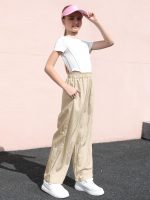 ⁦سانجتري بنطلون واسع الساق للبنات والنساء خفيف الوزن كاجوال مرن عالي الخصر بقصة ساق مستقيمة، مناسب لعمر 4 سنوات - للنساء مقاس 2XL⁩ - الصورة ⁦5⁩