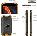 ⁦يوليفون هاتف ذكي متين ارمور X6 برو غير مقفل، 8GB 32GB، تمديد 128GB، اندرويد 12، شاشة قوية 5 انش، كاميرا مقاومة للماء 13MP، ان اف سي، 4000mAh، التعرف على الوجه، او تي جي، اصدار المملكة المتحدة، برتقالي⁩ - الصورة ⁦2⁩