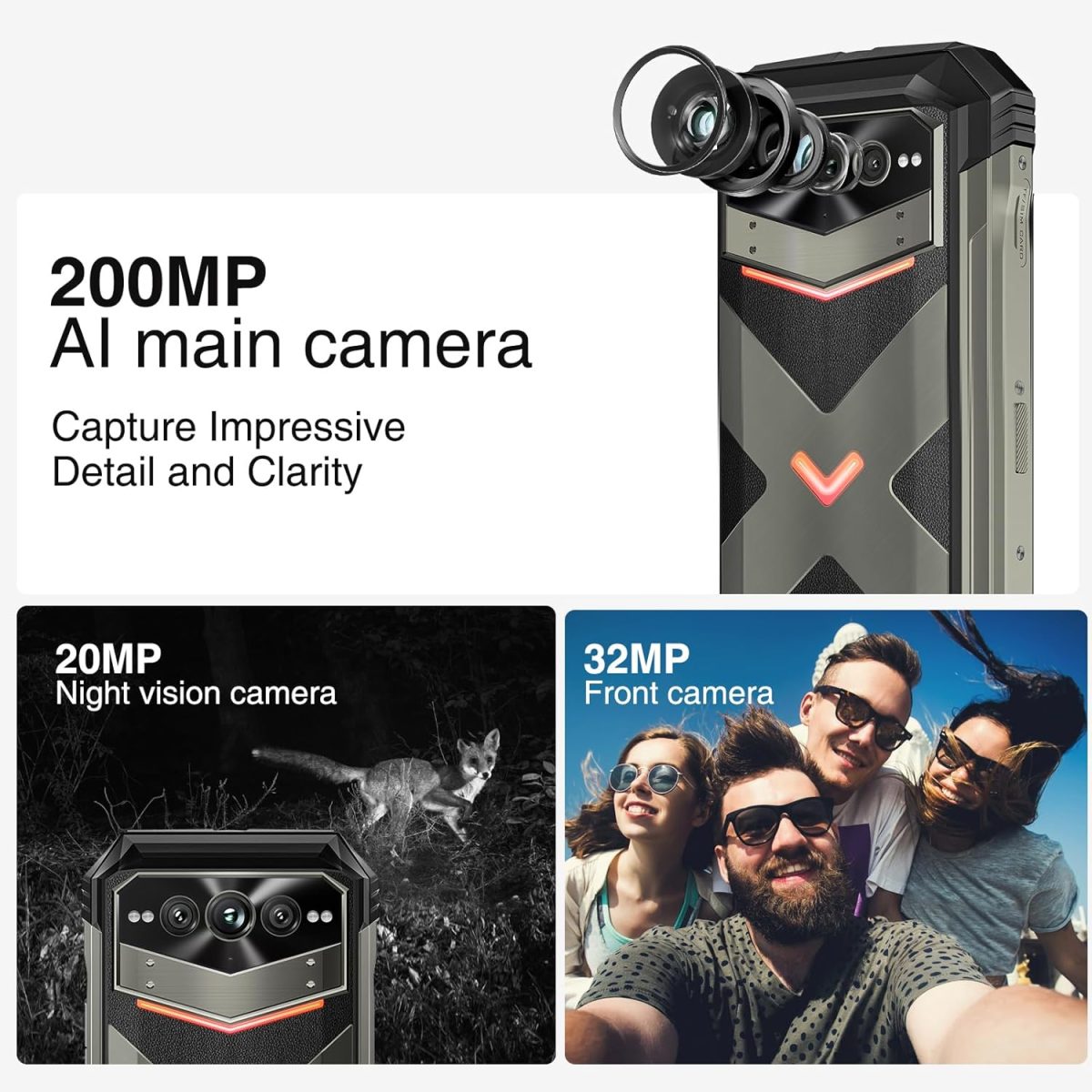 ⁦دوجي جوال في ماكس بلس (2024) 5G متين 22000mAh 36GB+512GB اندرويد 14، رؤية ليلية 200MP+32MP+20MP، شاشة IPS FHD+120Hz، مقاوم للماء IP68/IP69K، NFC/OTG⁩ - الصورة ⁦4⁩