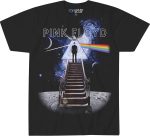 ⁦تي شيرت أزرق سائل مطبوع عليه صورة فيلم فلويد مطبوع عليه Stairway to The Moon⁩ - الصورة ⁦2⁩