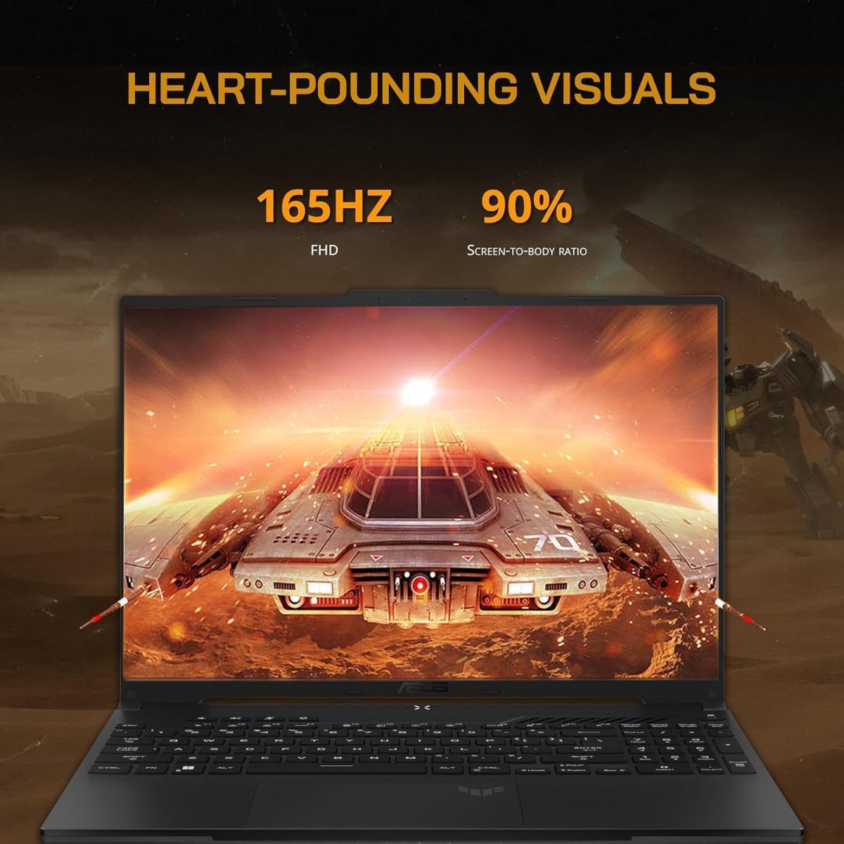 ⁦اسس لابتوب العاب تي يو اف A16 - AMD رايزن 7 7735HS - RX7700S بيت RTX 3060-16 WUXGA 165Hz - كيبورد باضاءة خلفية RGB - ثاندربولت 4 - كاميرا ويب - كيبل HDMI - 2024 (32GB RAM | 2TB PCIe SSD)⁩ - الصورة ⁦2⁩