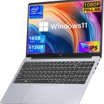 لابتوب كايجر بمعالج انتل N97، 16GB DDR4، 512GB SSD، شاشة 1080P FHD، 15.6 انش، واي فاي، بلوتوث 5.0، USB3.2، نوع C، بطارية 5000mAh