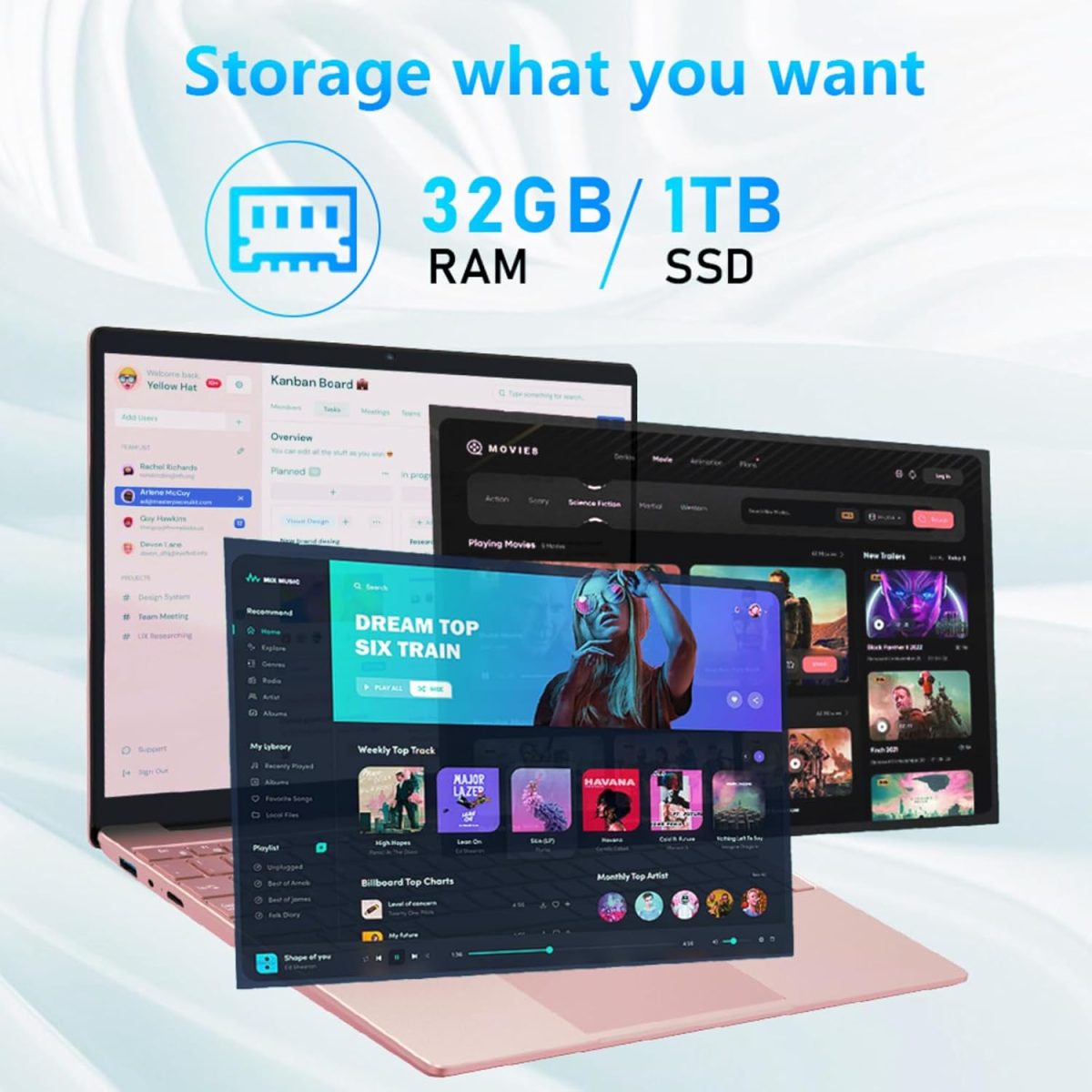 ⁦لابتوب العاب 15.6 انش FHD، معالج N95 رباعي النواة (حتى 3.4GHz)، ذاكرة RAM DDR4 32GB، ذاكرة مستديمة SSD 1TB، كيبورد باضاءة خلفية، فتح بصمة الاصبع، بطارية 8000mAh، لابتوب للعمل والترفيه⁩ - الصورة ⁦4⁩