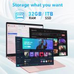 ⁦لابتوب العاب 15.6 انش FHD، معالج N95 رباعي النواة (حتى 3.4GHz)، ذاكرة RAM DDR4 32GB، ذاكرة مستديمة SSD 1TB، كيبورد باضاءة خلفية، فتح بصمة الاصبع، بطارية 8000mAh، لابتوب للعمل والترفيه⁩ - الصورة ⁦4⁩