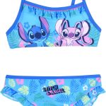 Disney Stitch and Angel Girls' Bikini, Two Piece Swimsuit, Sizes 3 to 8 Years