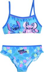 Disney Stitch and Angel Girls' Bikini, Two Piece Swimsuit, Sizes 3 to 8 Years