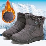 ⁦Women Snow Boots Winter, Ladies Solid Ankle Short Boots Waterproof Footwear Warm Shoes⁩ - الصورة ⁦8⁩