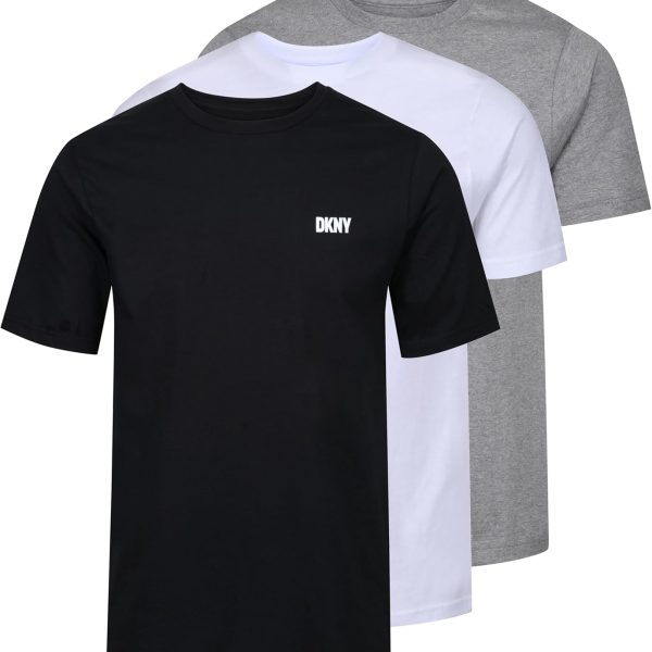 DKNY Men's Dkny Mens 3 Pack T-shirt 100% Cotton Designer Loungewear Short Sleeve T-Shirt (pack of 3)
