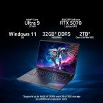 ⁦جيجابايت - لاب توب اوروس ايليت 16 للالعاب - 165Hz 2560x1600 WQXGA - انفيديا جيفورس RTX 5070 - انتل كور الترا 9 275HX - 2TB SSD مع 32GB DDR5 RAM - ويندوز 11 هوم AD (اوروس ايليت 16 BWHC3USC65SH)⁩ - الصورة ⁦3⁩