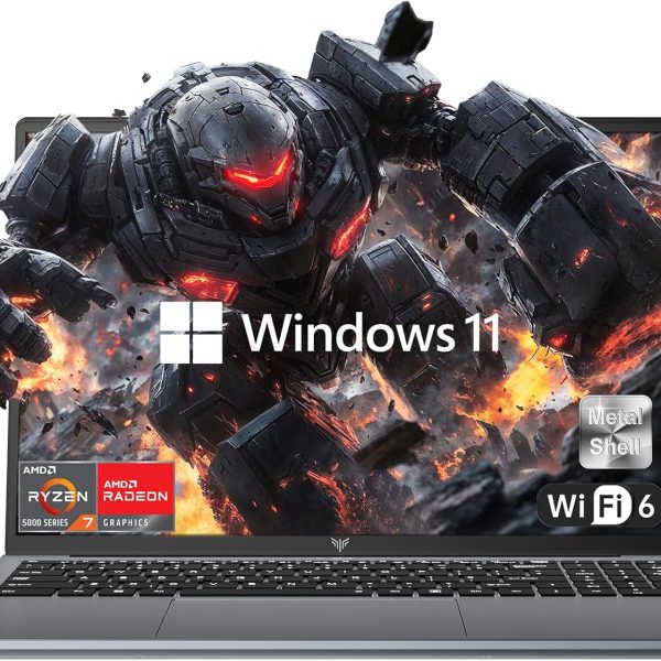 لابتوب كايجر 2025 بمعالج AMD رايزن 7 5700U (8C/16T حتى 4.3GHz) وRAM 16GB وSSD NVMe 512GB وبطاقة عرض مرئي راديون RX فيجا 8 وشاشة FHD 16 انش وواي فاي 6 وبطارية 53Wh وكيبورد باضاءة خلفية
