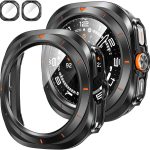 جراب ساعة سامسونج جالكسي 7 الترا 47 ملم 2024 من اكسيبزي، عبوة من قطعتين من اكسسوارات 2024، غطاء واقي 47 ملم، ممتص صدمات صلب مدمج للنساء والرجال