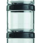 زجاجة خلاط حاويات تخزين الطعام لمسحوق البروتين والوجبات الخفيفة الصحية والتحكم في الكميات من جوستاك، 100 سم مكعب 3 قطع، اسود