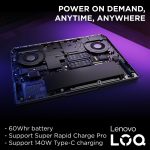 ⁦لينوفو لابتوب العاب ال او كيو بشاشة FHD مقاس 15 انش ومعالج انتل I7-13650HX، ذاكرة RAM 24GB، هارد SSD 512GB، انفيديا 6GB 4050، ويندوز 11، كيبورد انجليزي-عربي، رمادي - [83DV00R9AX]⁩ - الصورة ⁦8⁩