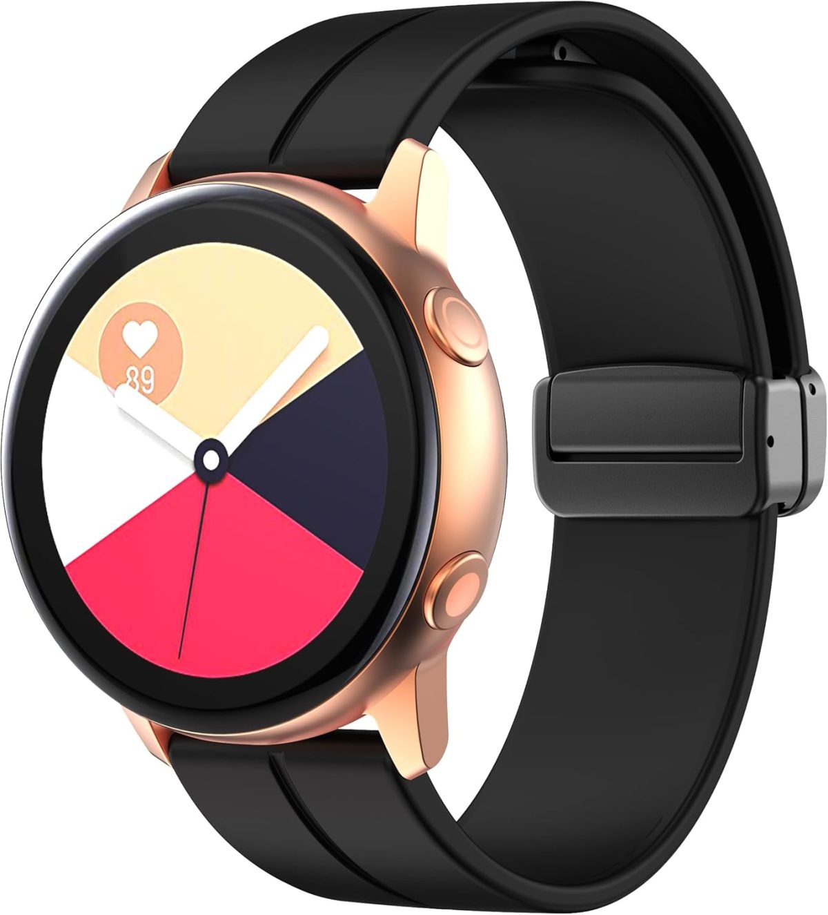 ⁦LEIXIUER 2 Pack 20mm Magnetic Strap for Samsung Galaxy Watch 6 40mm 44mm 43mm 47mm/5 Pro Band 45mm/Galaxy Watch 5 4 44mm 40mm/4 Classic 42mm 46mm Sport Silicone Strap with Magnetic Folding Buckle⁩ - الصورة ⁦3⁩