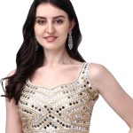 بلوزة نسائية جاهزة بدون اكمام مطرزة من بوجيا ميلز