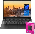 لينوفو لابتوب في-سيريز V15 للاعمال بشاشة 15.6 انش FHD 1920 × 1080 ومعالج انتل كور i7-13620H جيل 13 وذاكرة RAM 40GB وSSD 1TB وكاميرا ويب وواي فاي 6 وويندوز 11 برو، اسود مع اي داتا 512GB SSD خارجي
