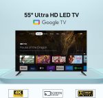 ⁦جيباس تلفزيون LED ذكي 55 بوصة GLED5506SGXHD جوجل، تحكم صوتي ذكي بدقة 4 كيه الترا اتش دي، تصميم بدون اطار | مع جهاز تحكم عن بعد ومنافذ HDMI وUSB⁩ - الصورة ⁦2⁩