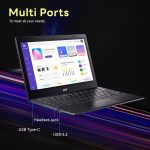 ⁦ايسر لابتوب كروم بوك 311 11.6 انش HD، انتل سيليرون N4500، بطاقة عرض مرئي انتل UHD، ذاكرة RAM LPDDR4X 4GB، تخزين 224GB (64GB eMMC + مجموعة قاعدة شحن 160GB)، نظام تشغيل كروم، واي فاي 5، اسود⁩ - الصورة ⁦9⁩